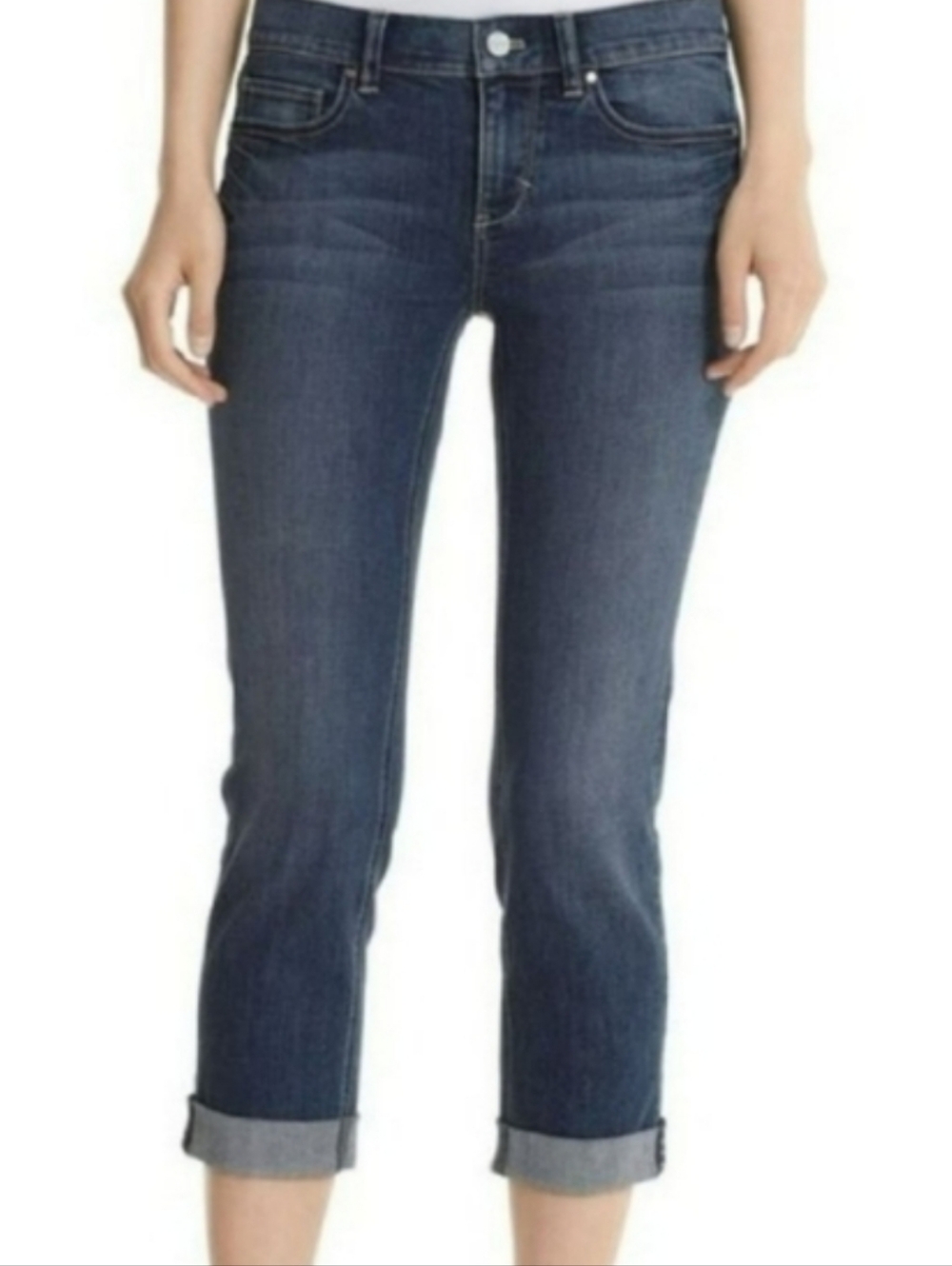 White House Black Market Dark Blue Cropped Jeans - Size 4